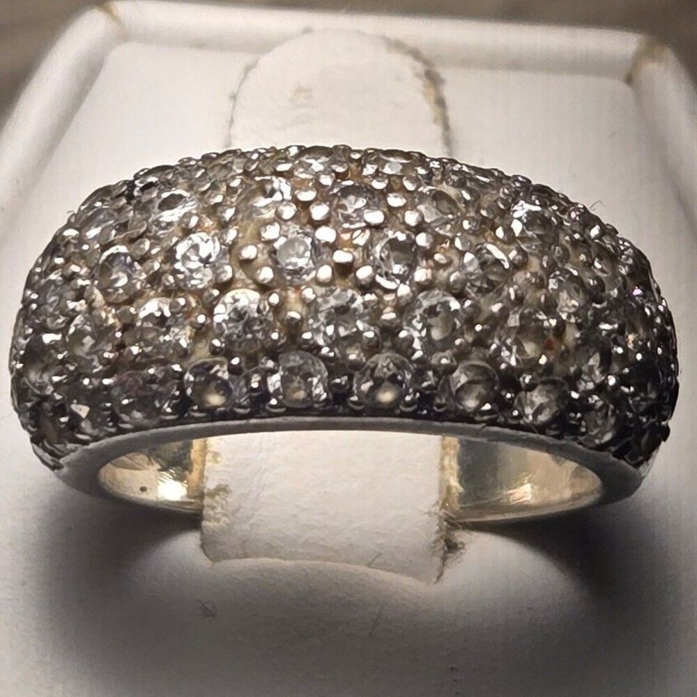 Sparkly band Vintage Sterling Silver Ring Sz 7